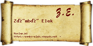 Zámbó Elek névjegykártya