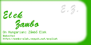 elek zambo business card