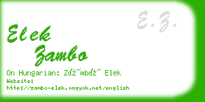 elek zambo business card
